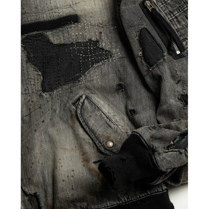 ANACHRONORMAN396-R HARD REMAKED DUAL DENIM MA-1 BLACK (REMAKE)