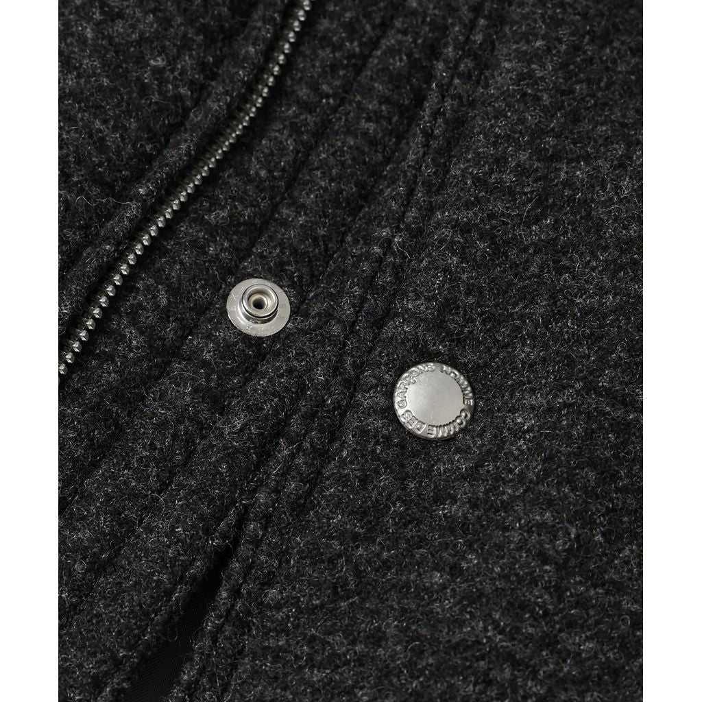 COMME des GARCONS HOMME WOOL 縮絨 × NYLON TWILL COAT（GRAY）