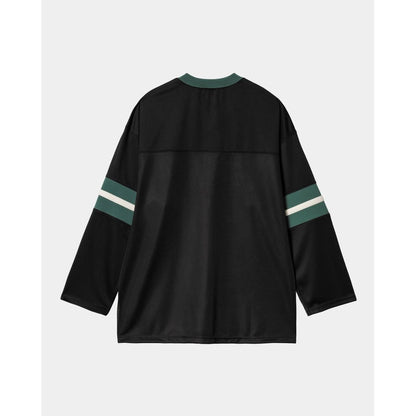 CARHARTT WIP L/S DETROIT MESH T-SHIRT - Black / Conifer / Wax