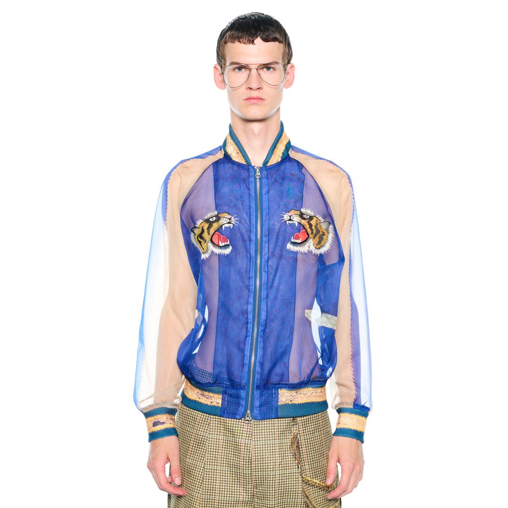 TOLQ  Skeleton Printed Souvenir Jacket