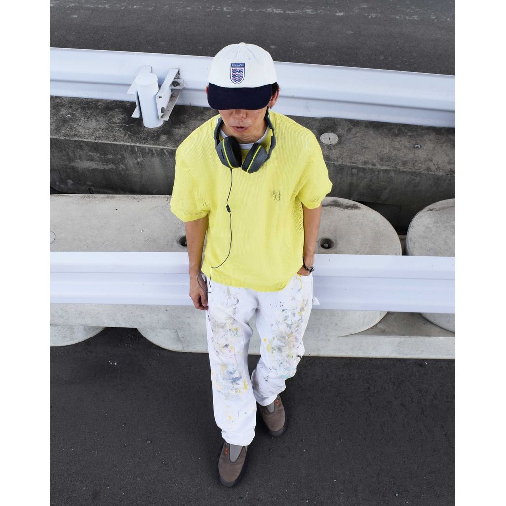 ANACHRONORM  ANDK003 DART PAINT DOUBLE KNEE PAINTER PANTS WHITE