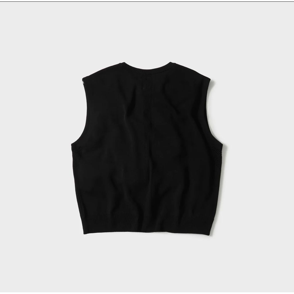 MAGIC STICK MONOLITH KNIT NO SLEEVE T (BLACK)