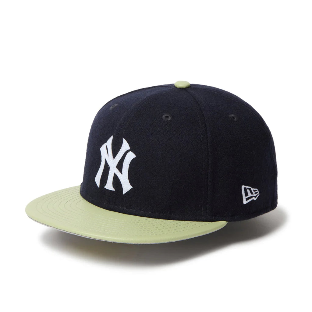 NEW ERA  59FIFTY Powered by GORO NAKATSUGAWA（MIN-NANO） ニューヨーク・ヤンキース メルトン ネイビー ライトグリーンバイザー