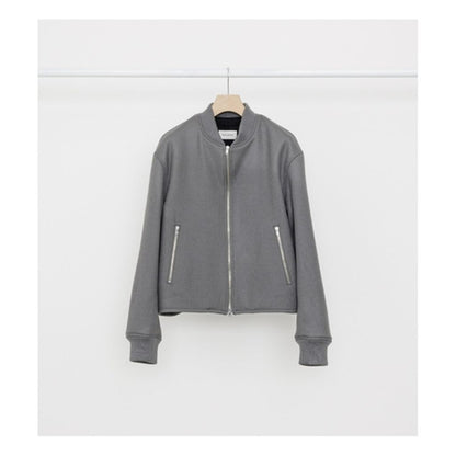 MARKAWARE ORGANIC WOOL DOUBLE CLOTH SHORT BOMBER JACKET