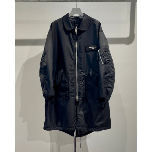 COMME des GARCONS HOMME ナイロンツイル ミリタリーコート(BLACK)