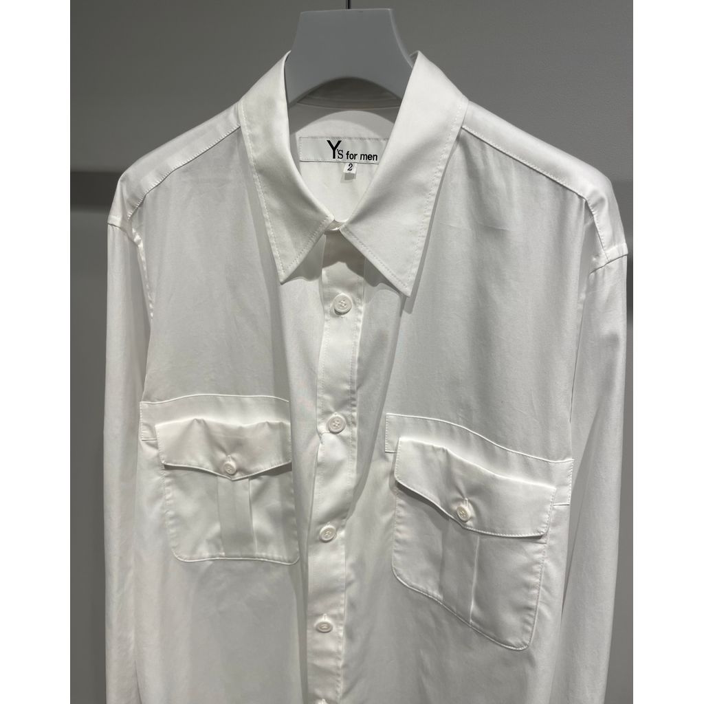 Y's for men 100/2 BROAD SHIRT WITH DOUBLE CHEST PATCH POCKETS