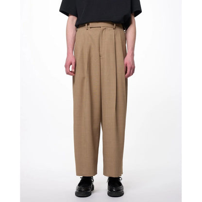 marka Recycled Polyester Wool Gabardine / Double Pleated Baggy Trousers