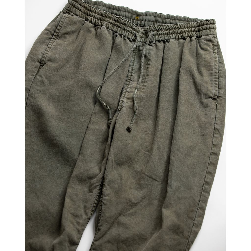 ANACHRONORM PIGMENT DYED LINEN TAPERED EASY PANTS