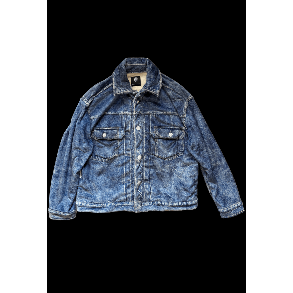 TALKING ABOUT THE ABSTRACTION DENIM PRINT FUR JKT