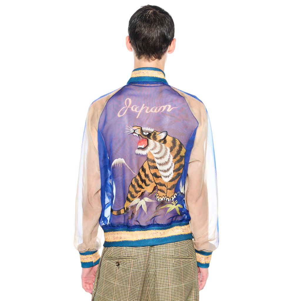 TOLQ  Skeleton Printed Souvenir Jacket