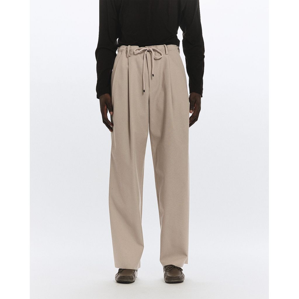 MARKAWARE Organic Cotton Gabardine Double Pleated Easy Trousers
