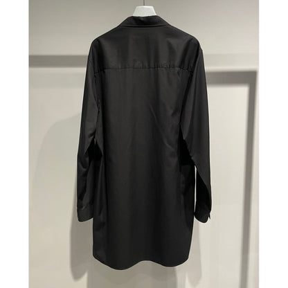 Y's for men 100/2 BROAD OPEN COLLAR SHIRT WITH LEFT CHEST POCKET