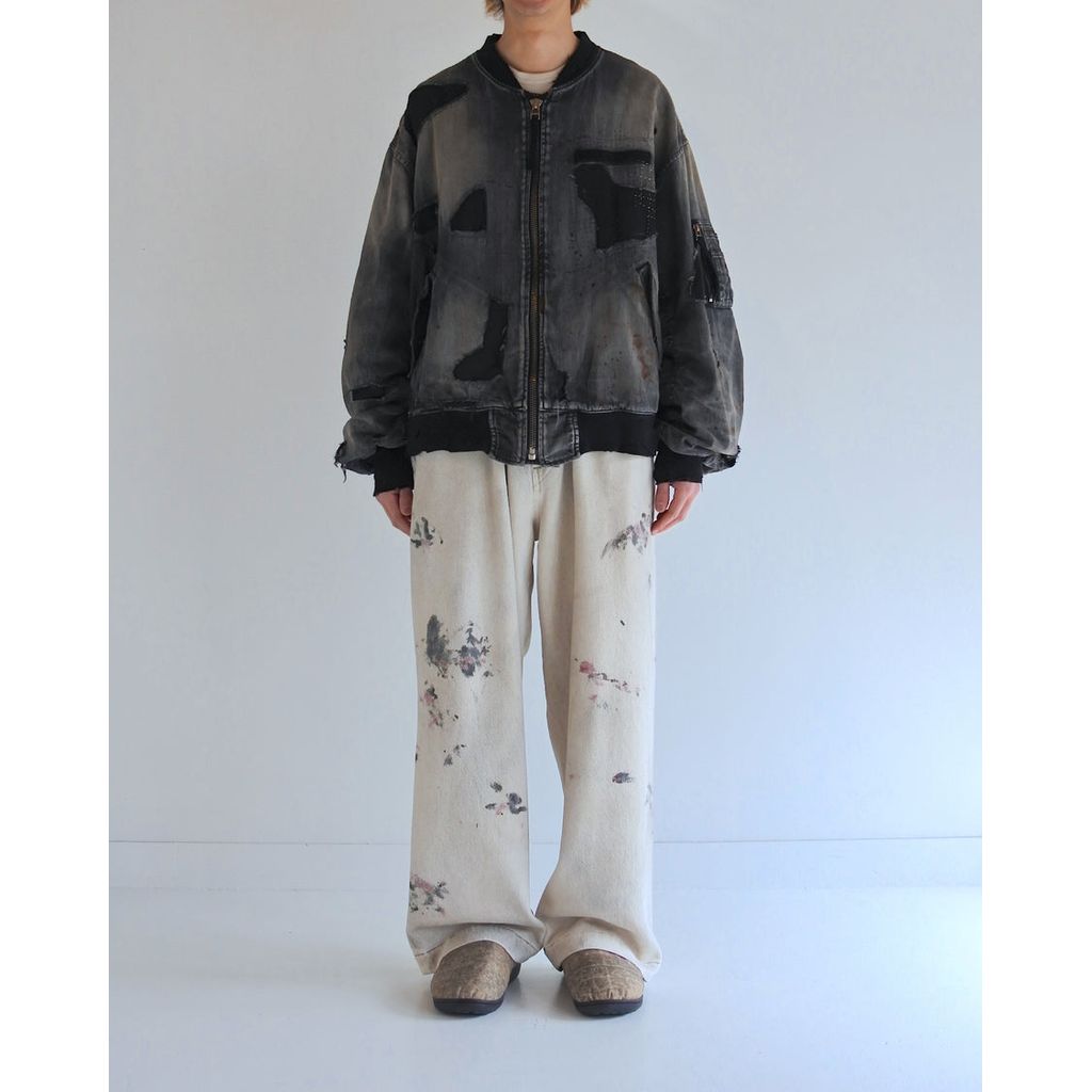 ANACHRONORMAN396-R HARD REMAKED DUAL DENIM MA-1 BLACK (REMAKE)