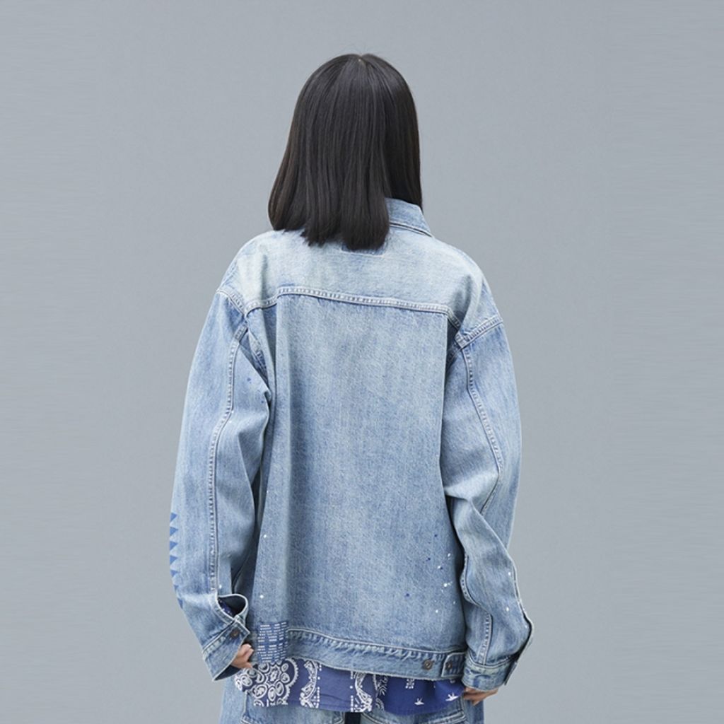 TRIBAL DENIM JACKET HW/HARD WASH