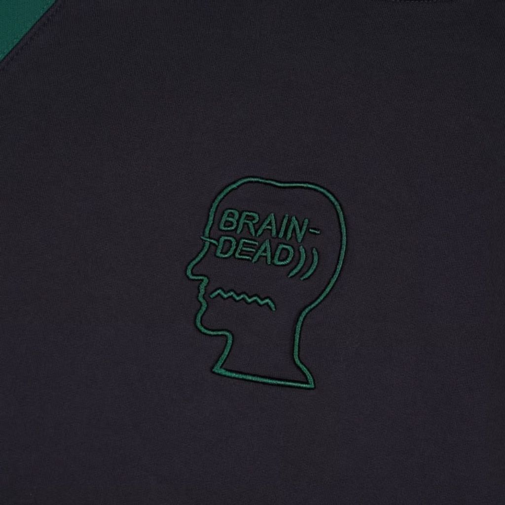 BRAIN DEAD Pigment Wash Logo Head Raglan Hoodie
