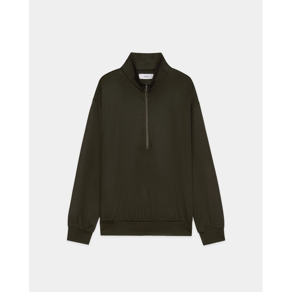 marka  Super 100s Washable Wool Jersey / Half-Zip Stand