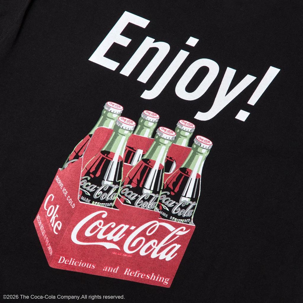 NEW ERA  長袖 ウォッシュド コットン Tシャツ Coca-Cola コカ･コーラ ブラック