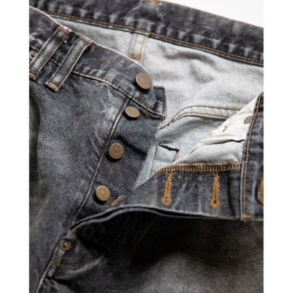 ANACHRONORM  REGULAR TAPERED WASHED 5P BLACK DENIM PANTS