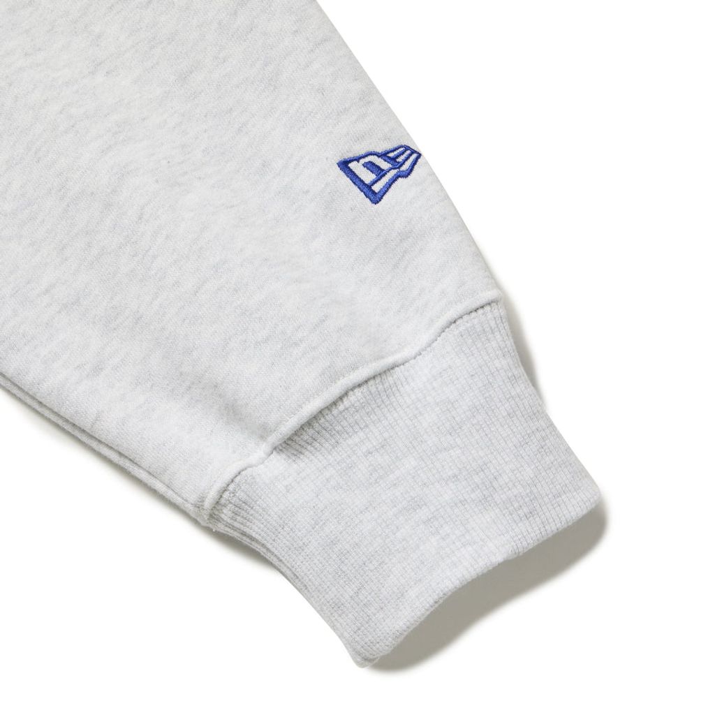 NEW ERA 裏毛 オーバーサイズド スウェット プルオーバーフーディー Powered by GORO NAKATSUGAWA（MIN-NANO） ロサンゼルス・ドジャース ライトグレー