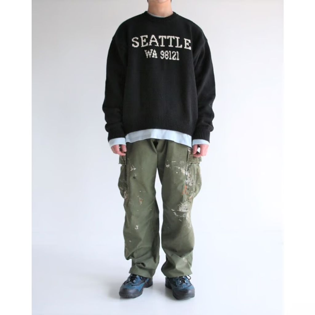 ANACHRONORM AN249 SEATTLE JACQUARD KNIT BLACK