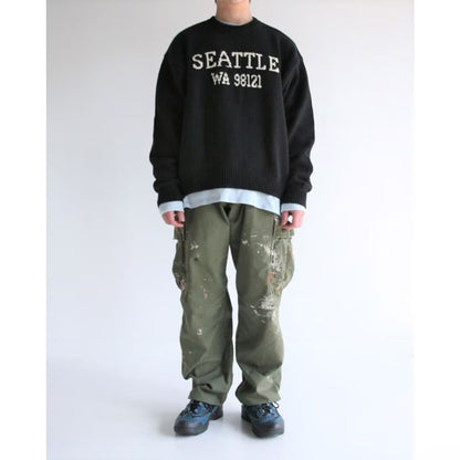 ANACHRONORM AN249 SEATTLE JACQUARD KNIT BLACK