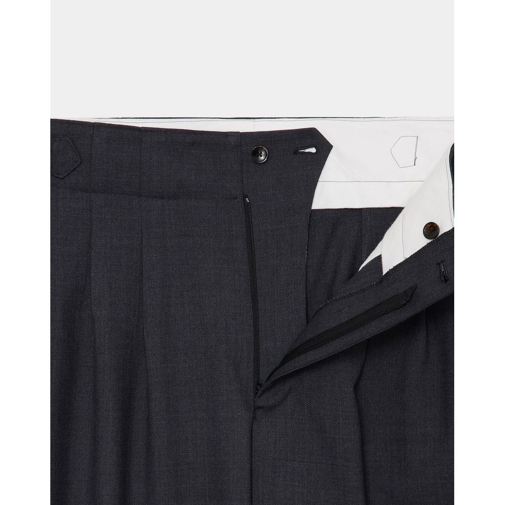 marka Recycled Polyester Non-Mulesed Wool Gabardine Two Tuck Military Trousers