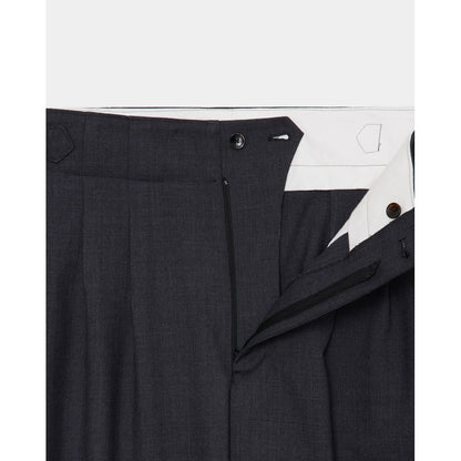 marka Recycled Polyester Non-Mulesed Wool Gabardine Two Tuck Military Trousers