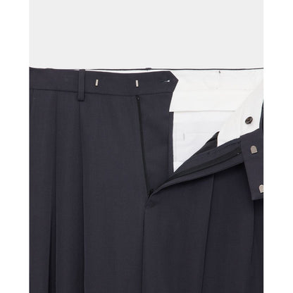 marka 2/60 Washer Wool Gabardine Two Tuck Baggy Trousers
