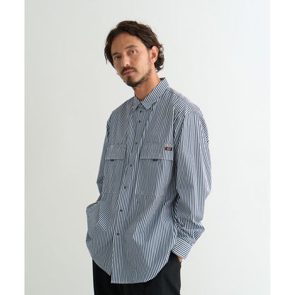 NANGA  STRIPE W POCKET BOX SHIRT(MEN)