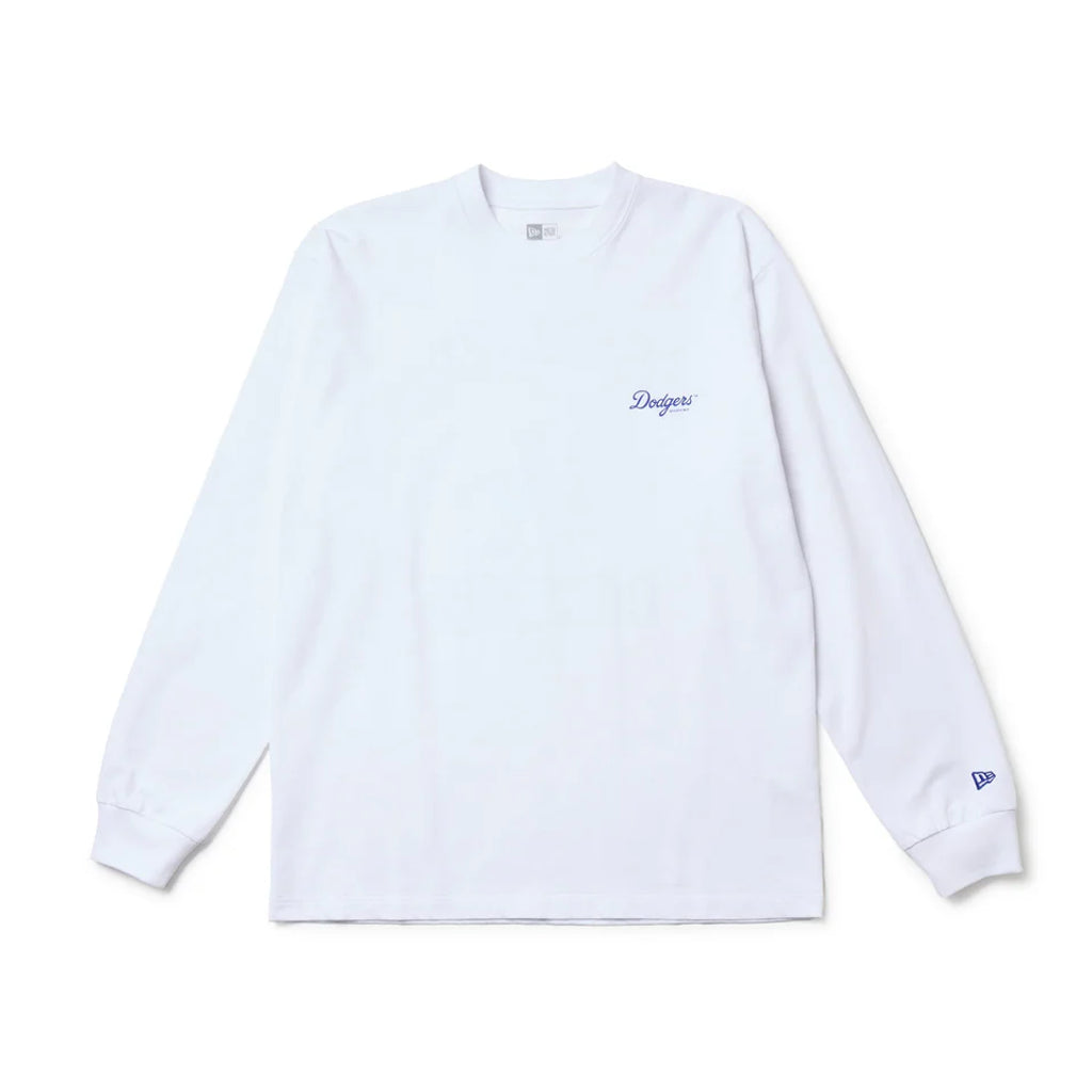 NEW ERA 長袖 コットン Tシャツ ロサンゼルス・ドジャース ホワイト レギュラーフィット