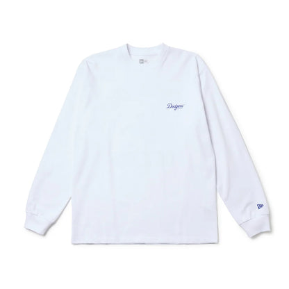 NEW ERA 長袖 コットン Tシャツ ロサンゼルス・ドジャース ホワイト レギュラーフィット