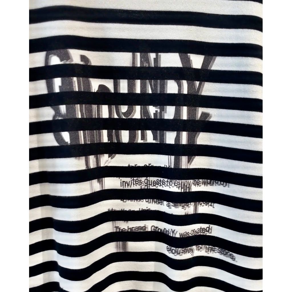 Ground Y DIFFERENT LINES BORDER JERSEY GYLOGO TYPE-C GRAPHIC PRINT T-SHIRT