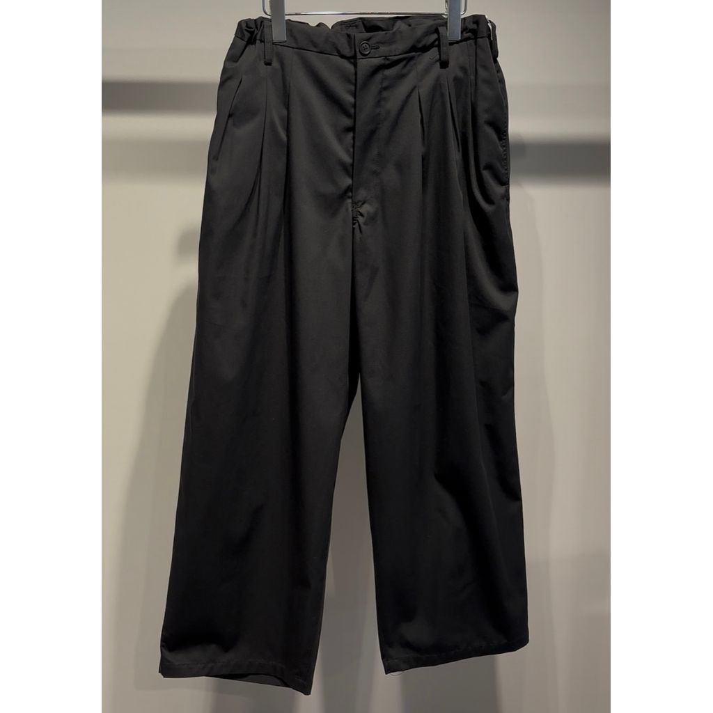 Y's for men T/C TWILL PANTS WITH 12-TUCKS（BLACK）