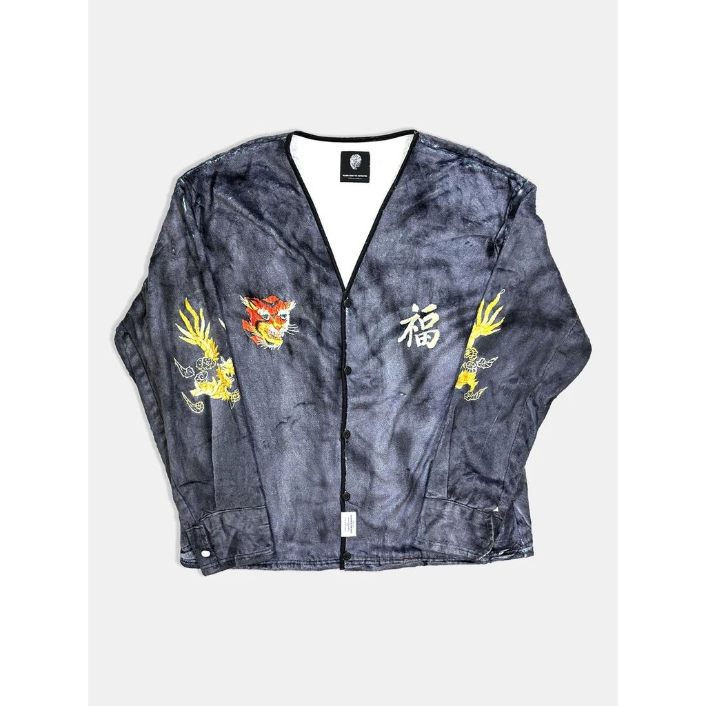 TALKING ABOUT THE ABSTRACTION TRANSFER FUR CARDIGAN SOUVENIR JACKET