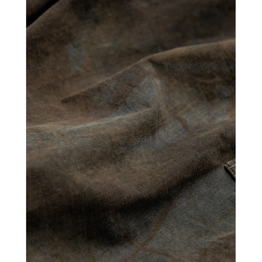 ANACHRONORM  AN372 BLACK CUT-OFF HARD DAMAGED B.D.U CAMO PANTS WOODLAND