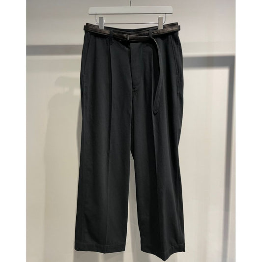 blurhms Denim-Leather Belted Trousers