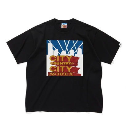 CITY COUNTRY CITY x AVIREX_ COTTON T-SHIRT