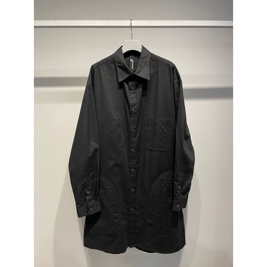 Ground Y LIGHT COTTON TWILLL WASH ONC LONG SHIRT