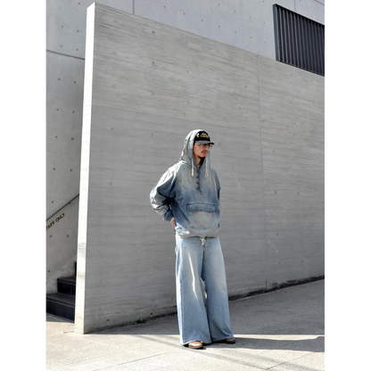 ANACHRONORM  AGING UTILITY DENIM ANORAK PULLOVER INDIGO