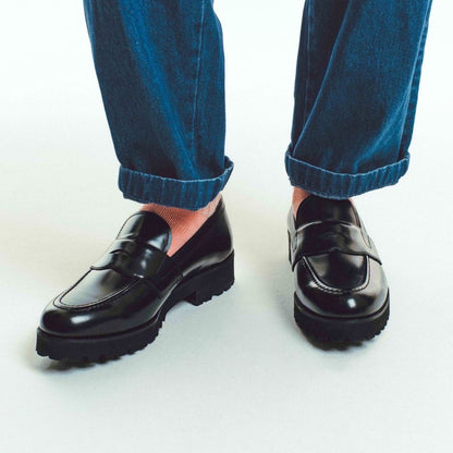 KENFORD MENS TANK SOLE LOAFERS / BLACK