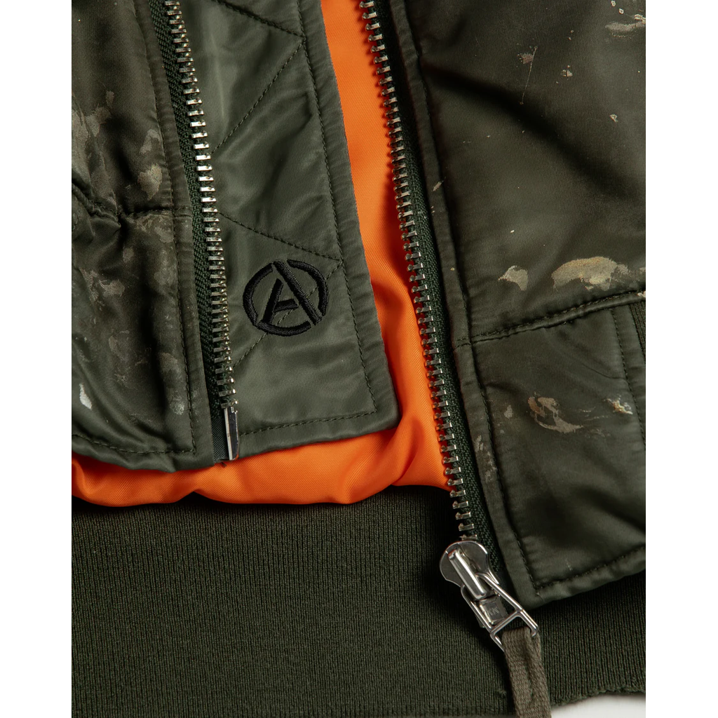 ANACHRONORM AN395 DIRTY NYLON MA-1 OLIVE