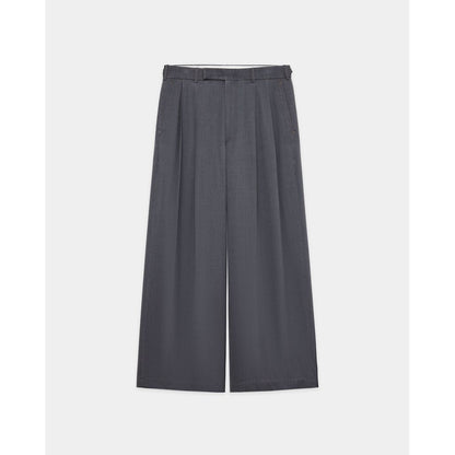marka Washable 2/72 Wool Gabardine Pigment Print Two Tuck Baggy Trousers