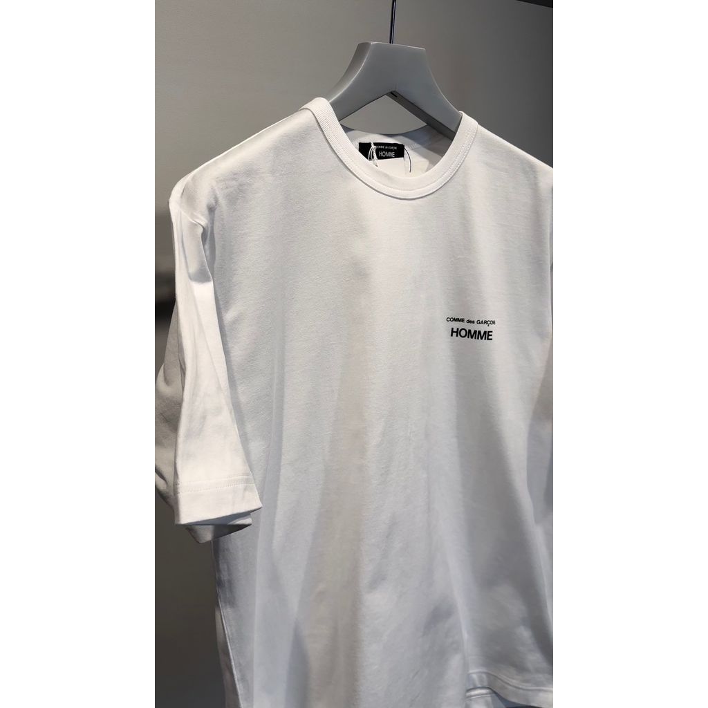 COMME des GARCONS HOMME COTTON PLAIN LOGO T-SHIRTS（WHITE）