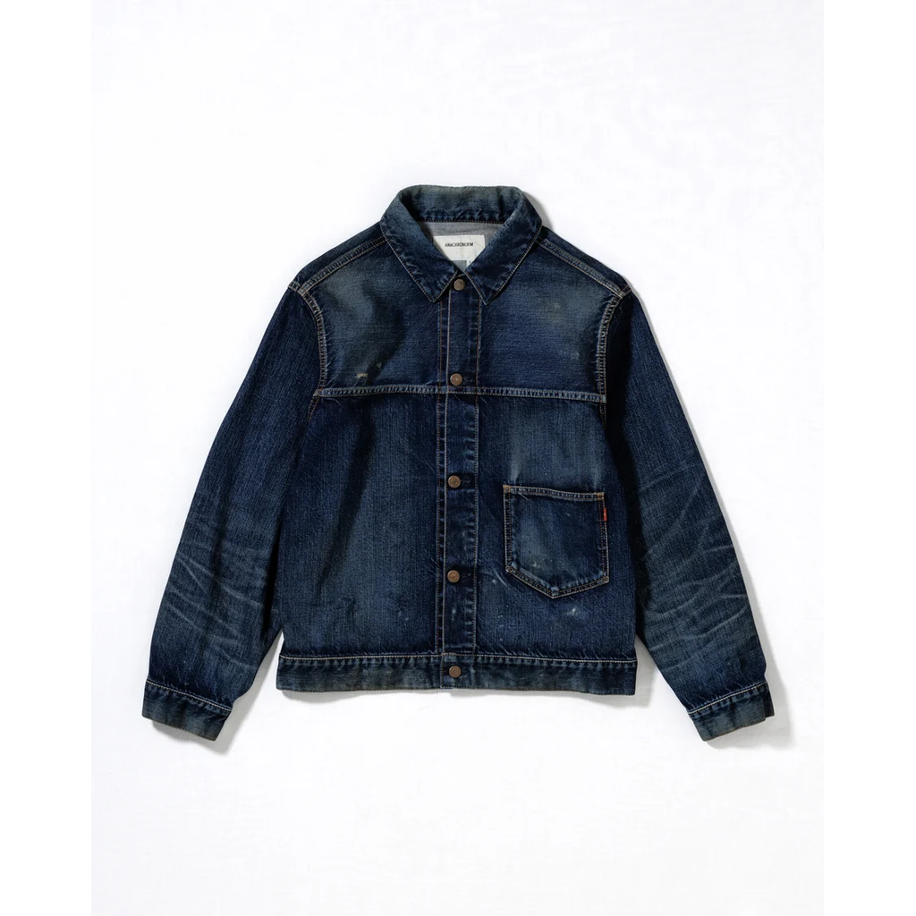 ANACHRONORM DAMAGED DENIM JACKET DARK INDIGO