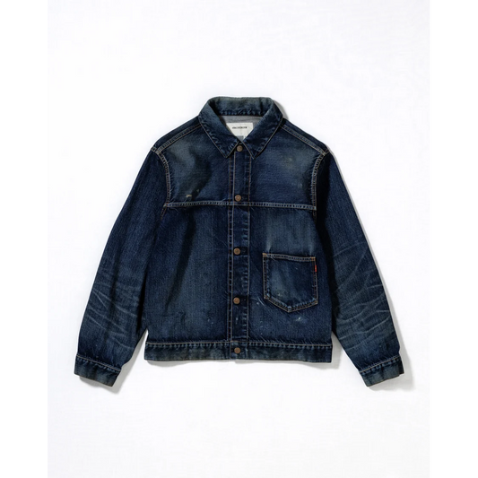 ANACHRONORM DAMAGED DENIM JACKET DARK INDIGO