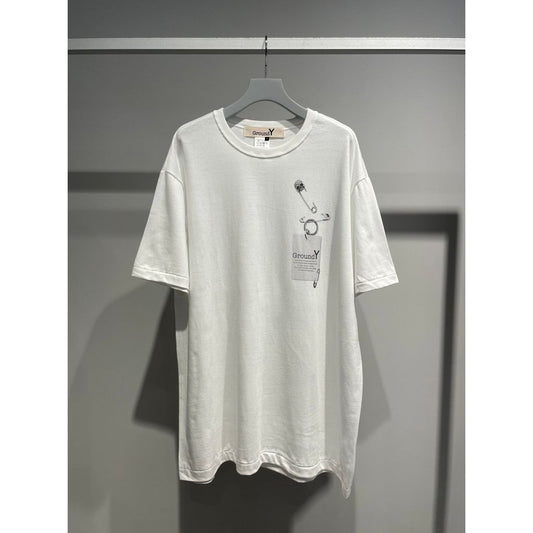 Ground Y COTTON JERSEY TROMPE-L'OEIL PIN T-SHIRT
