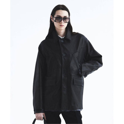 DAIRIKU Shinig Collar Leather Jacket