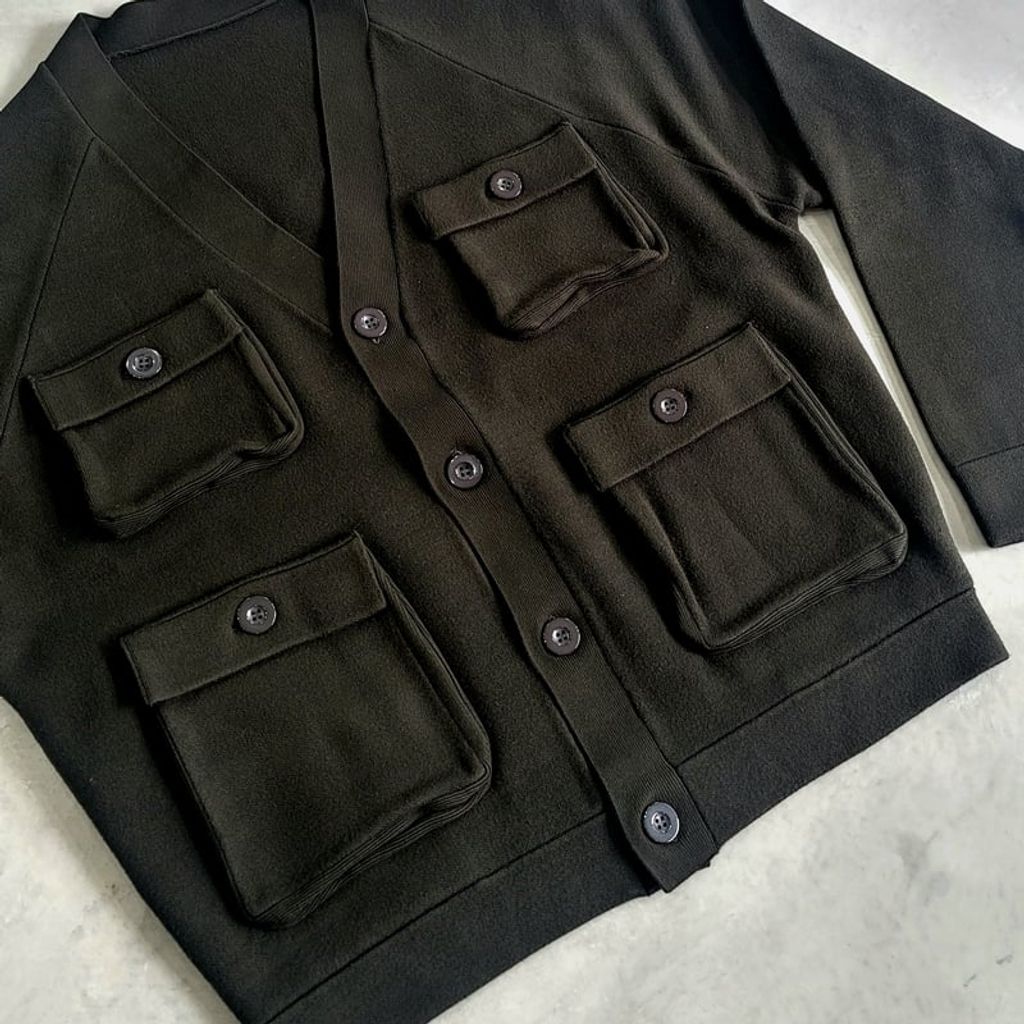 VOO × AMBERGLEAM Fisherman Knit Cardigan – MAROON WEBSTORE