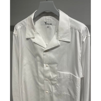 Y's for men 100/2 BROAD OPEN COLLAR SHIRT WITH LEFT CHEST POCKET