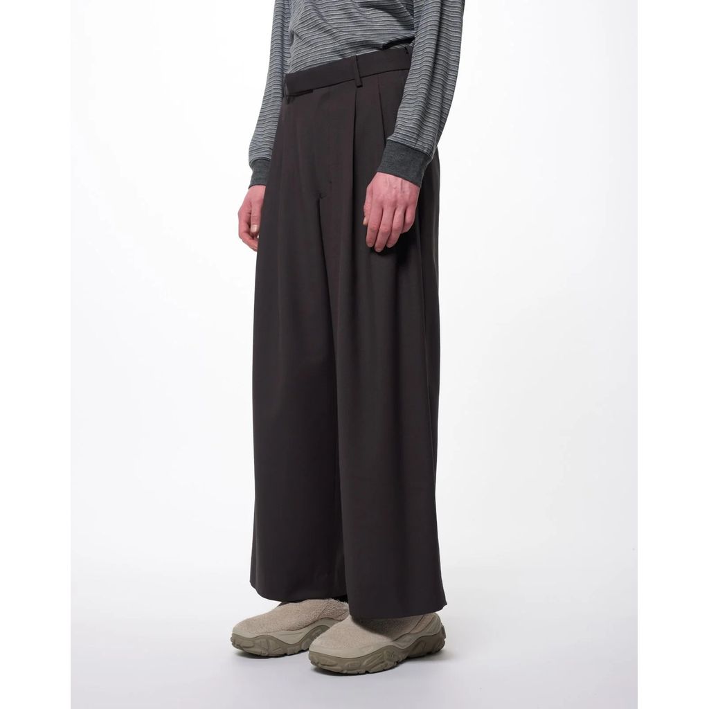 marka Recycled Polyester Wool Gabardine / Double Pleated Baggy Trousers